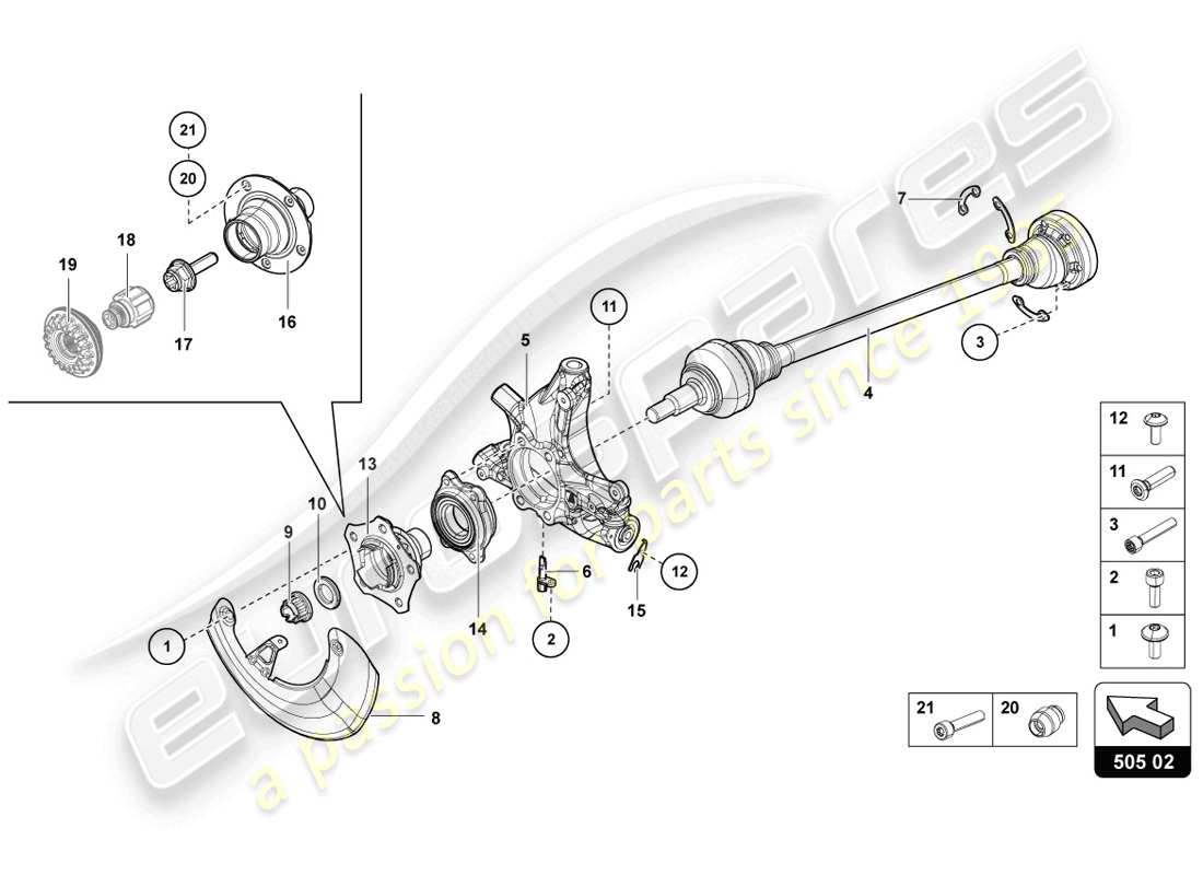 lamborghini 2014 (lp720-4 coupe 50) antriebswelle teilediagramm