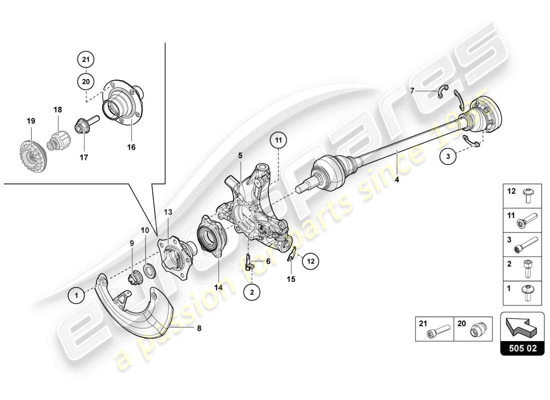 lamborghini lp720-4 coupe 50 (2014) antriebswelle teilediagramm