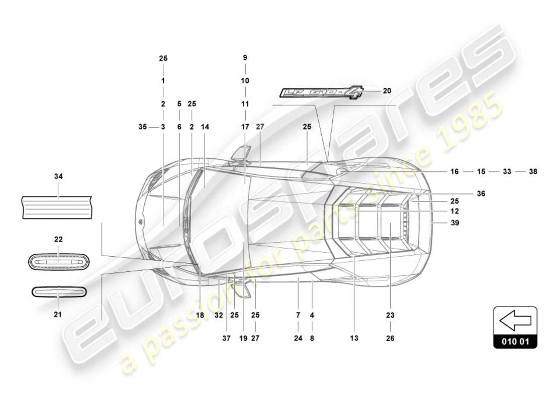 lamborghini 2016 (lp580-2 coupe) beschriften/beschriftungen ersatzteil-diagramm