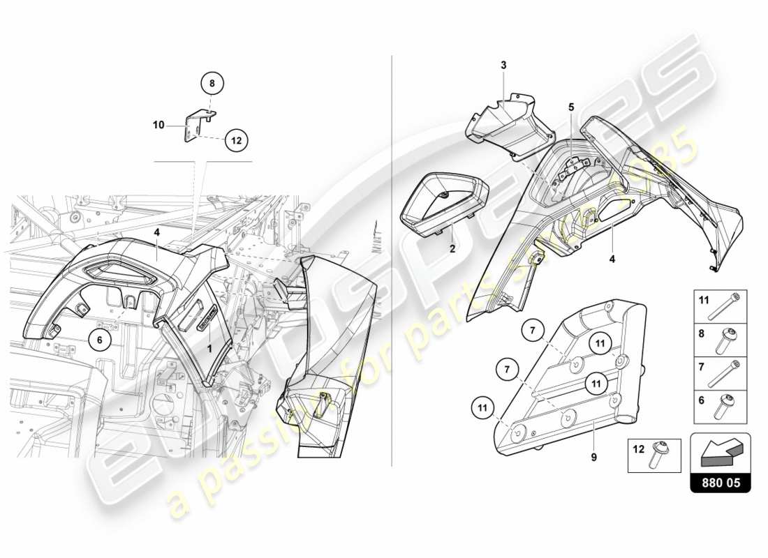 lamborghini centenario roadster (2017) überrollschutz ersatzteildiagramm