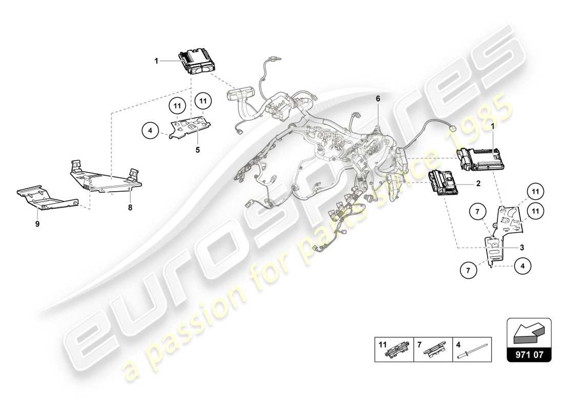 eine teilezeichnung aus dem lamborghini 2020 (evo spyder 2wd) teilekatalog
