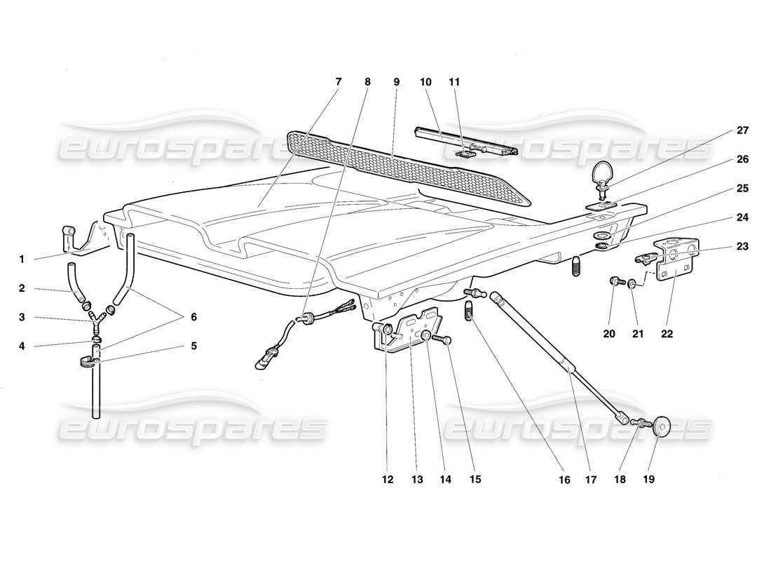 eine teilezeichnung aus dem lamborghini diablo sv (1997) teilekatalog