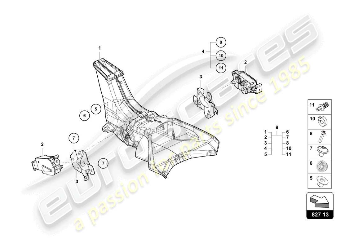lamborghini lp770-4 svj roadster (2021) aerodynamische anbauteile hinten teilediagramm