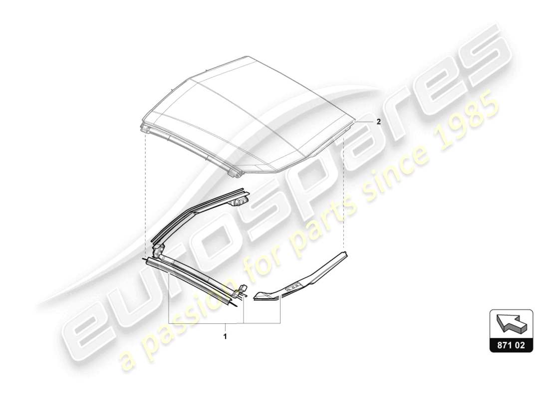 lamborghini lp770-4 svj roadster (2021) dichtungssatz für dachträger ersatzteildiagramm