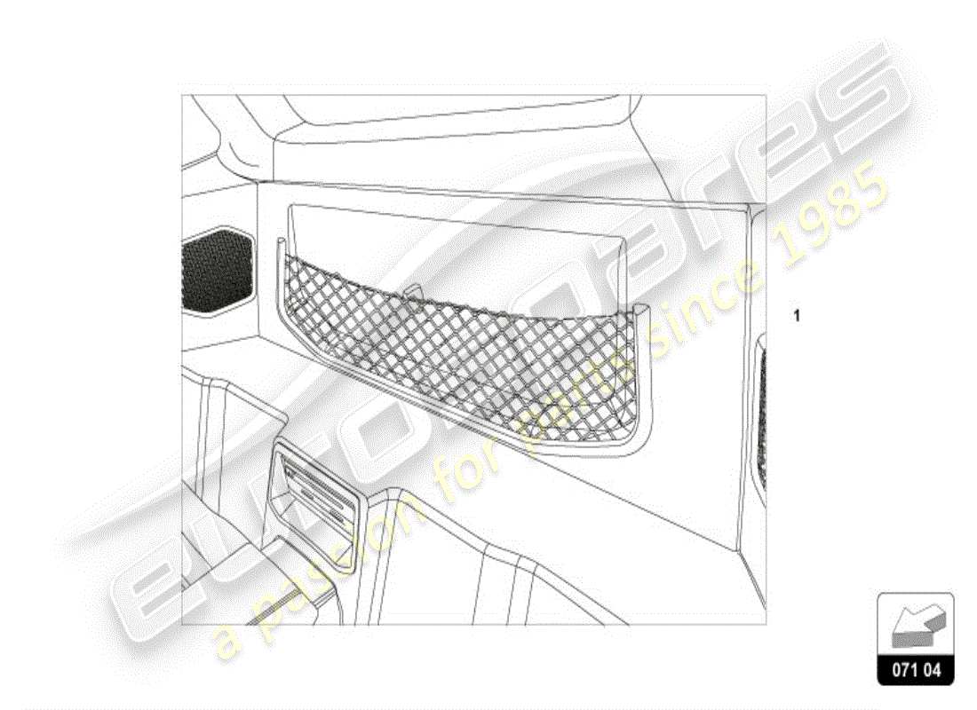 lamborghini huracan lp580-2 spyder (accessories) mesh pocket ersatzteildiagramm