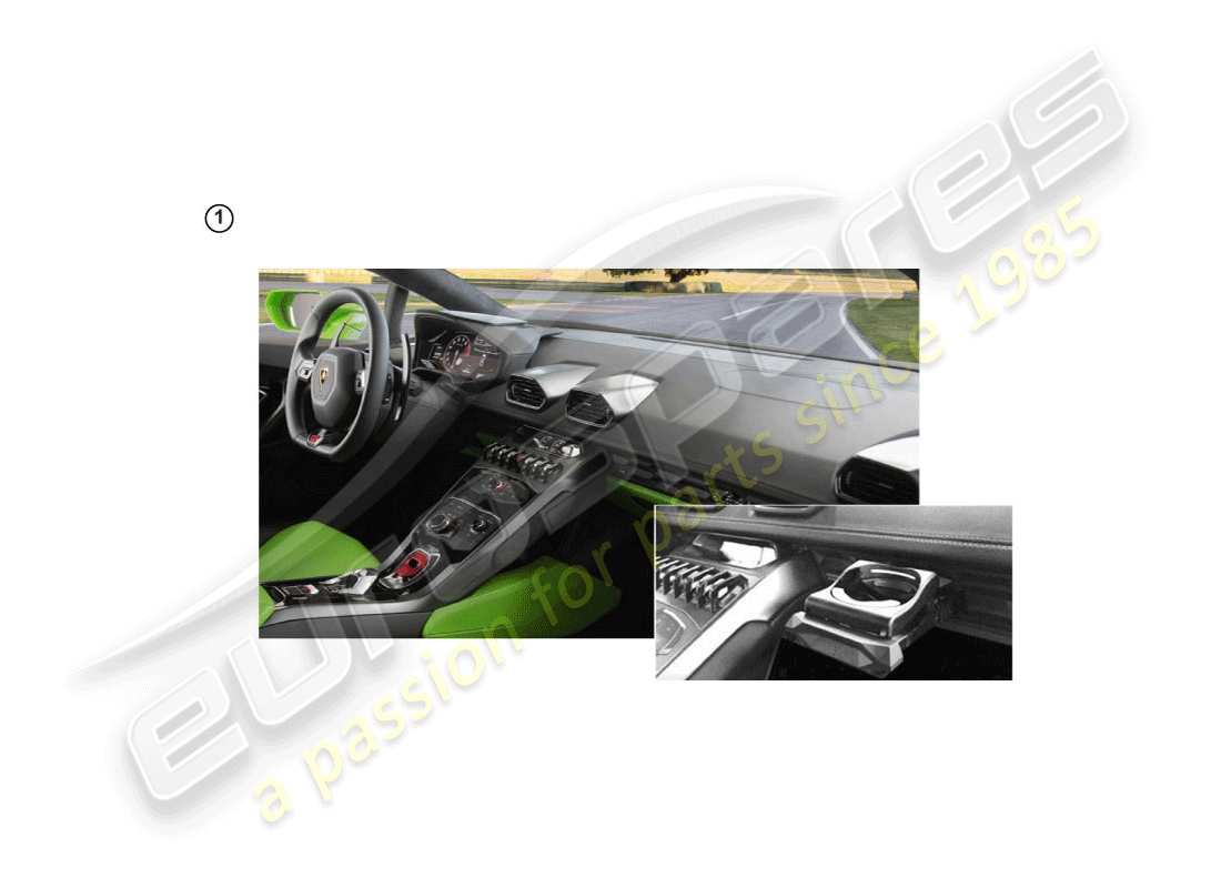 lamborghini huracan lp610-4 coupe (accessories) reparatursatz für getränkehalter ersatzteildiagramm
