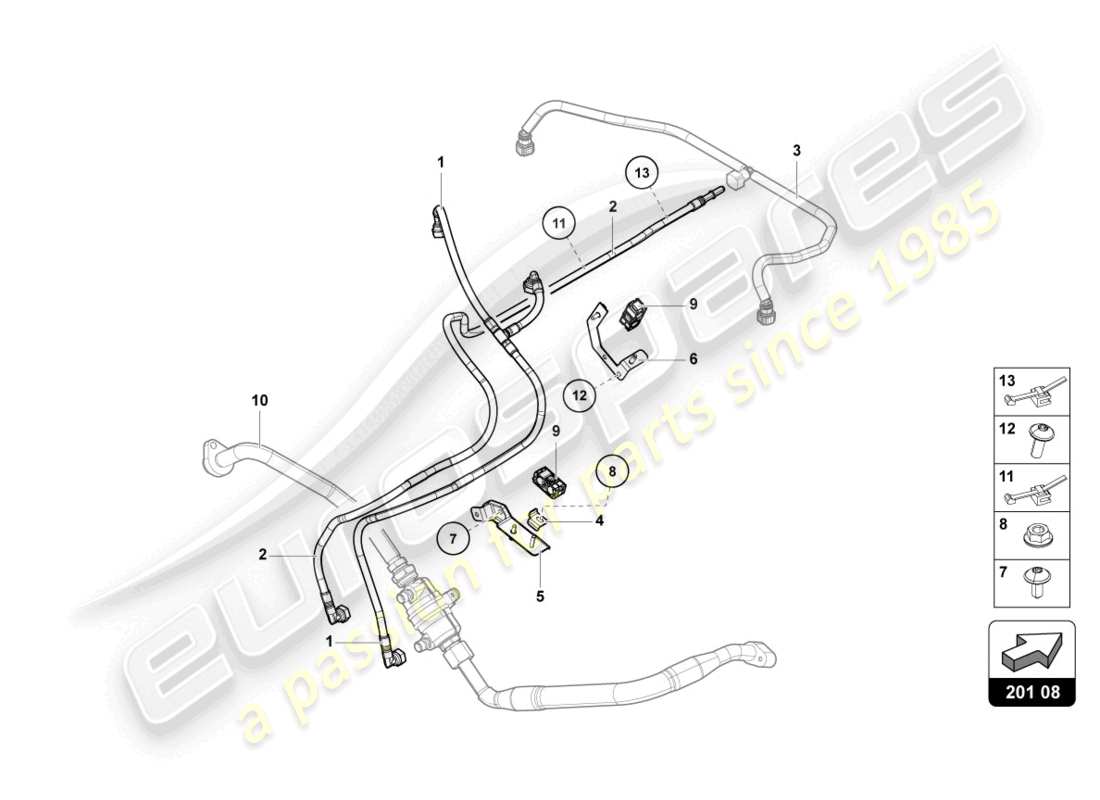 lamborghini lp700-4 roadster (2014) kraftstoffleitung teilediagramm