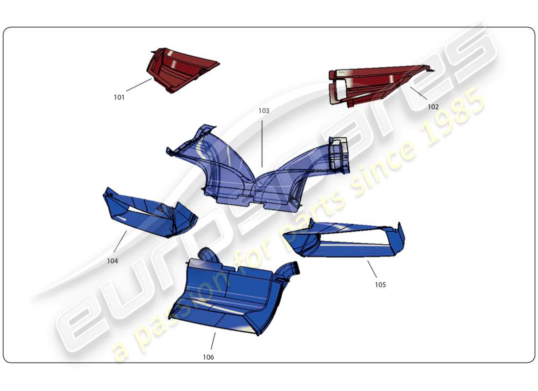 lamborghini super trofeo (2009-2014) luftkanal-mittelkühler teilediagramm