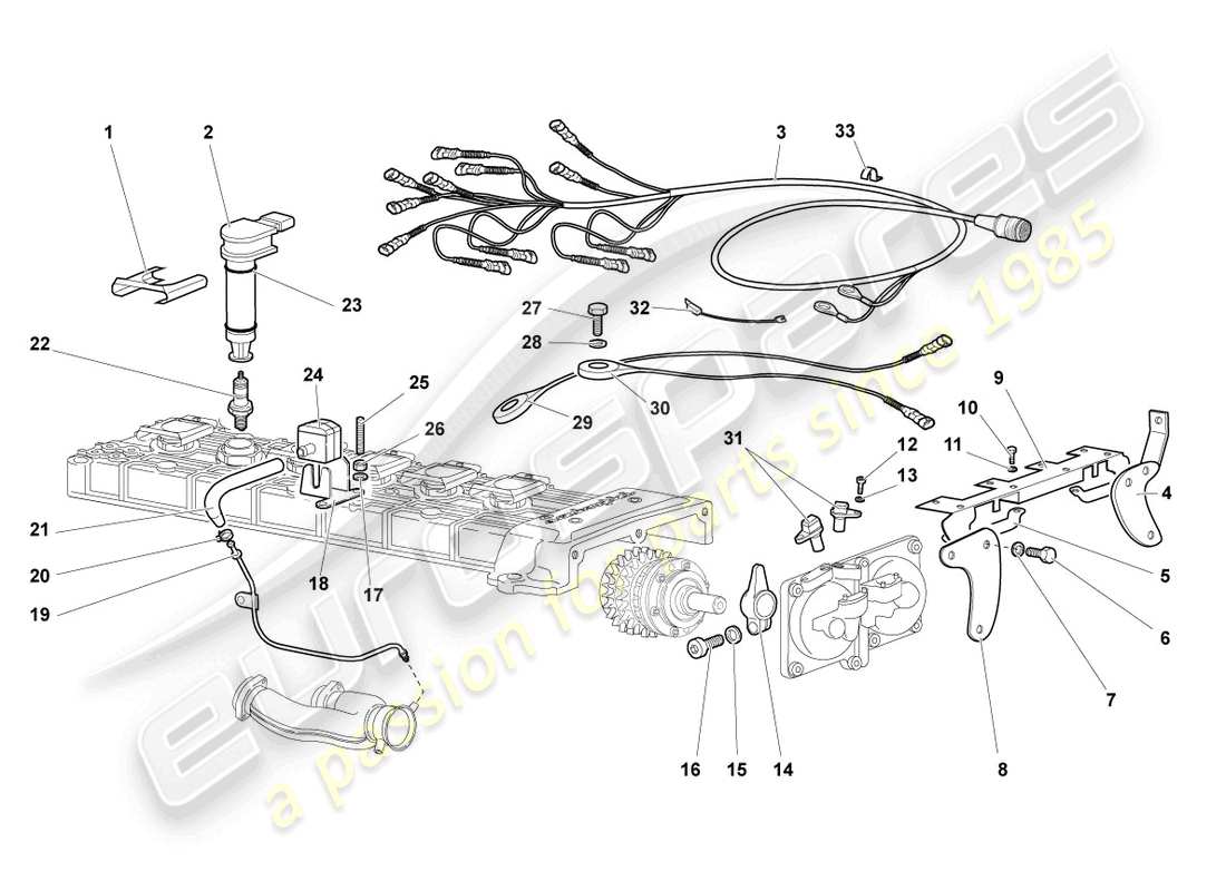 lamborghini murcielago coupe (2002) zündkerze ersatzteildiagramm