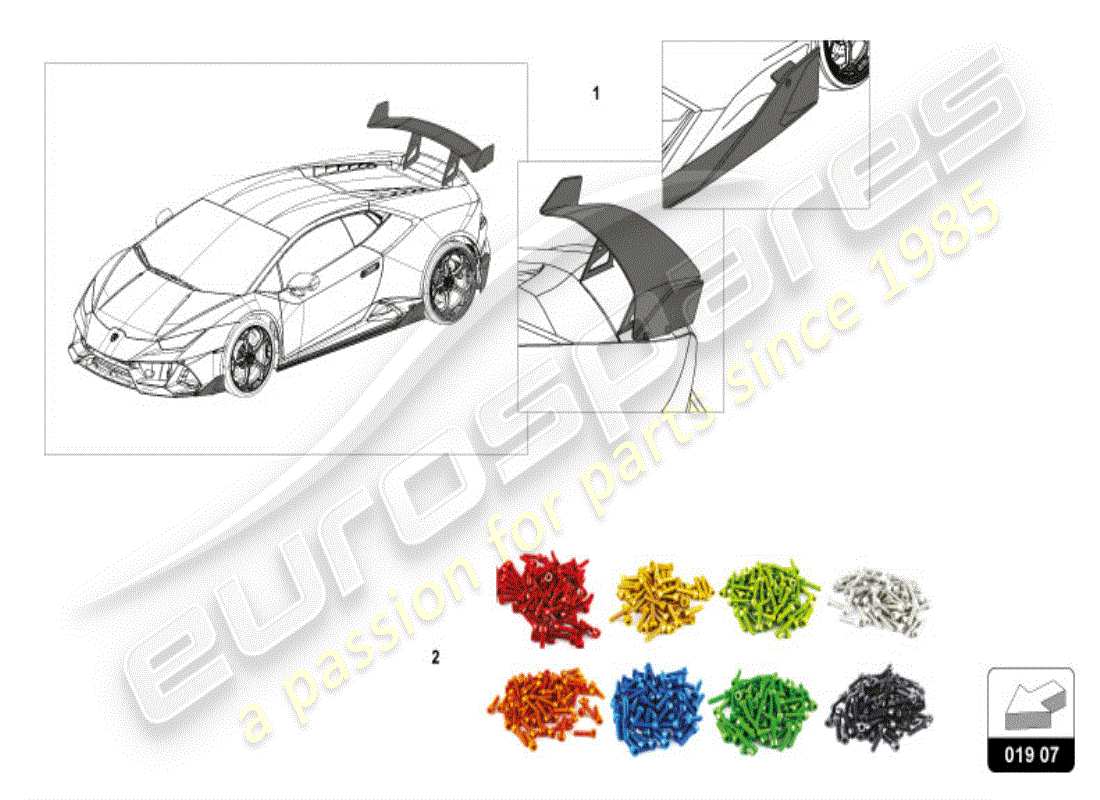 lamborghini huracan lp610-4 coupe (accessories) aerodynamische anbauteile teilediagramm