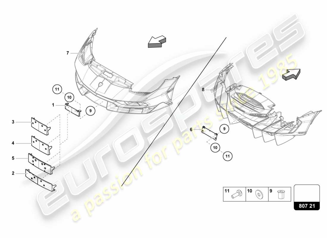 lamborghini centenario roadster (2017) kennzeichenhalter ersatzteildiagramm