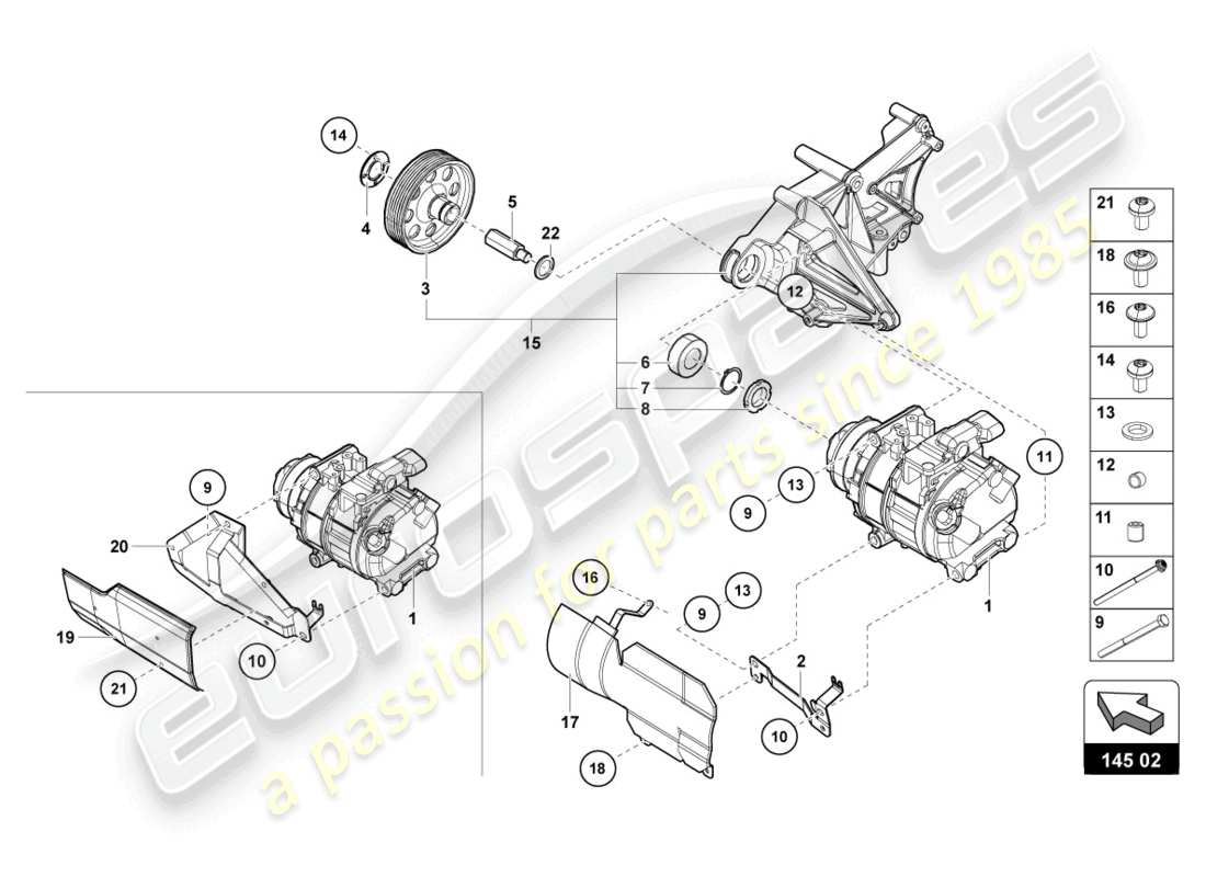 lamborghini lp750-4 sv coupe (2015) a/c-kompressor teilediagramm