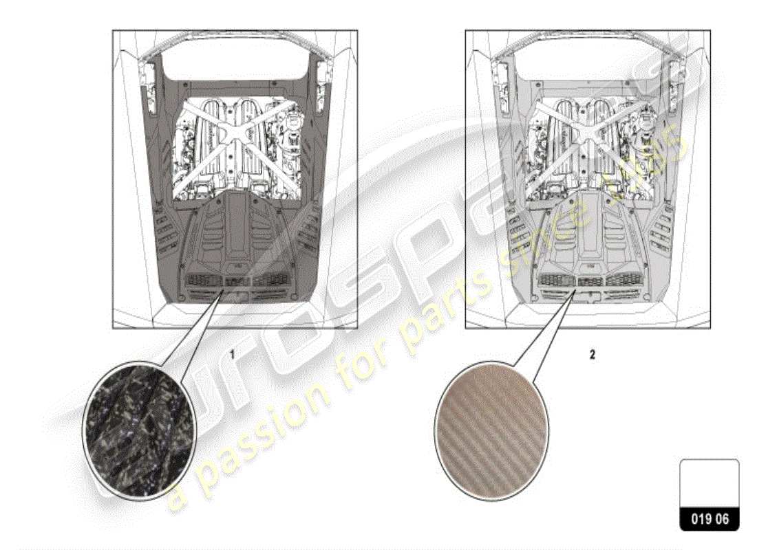 lamborghini huracan lp580-2 spyder (accessories) motorabdeckung ersatzteildiagramm