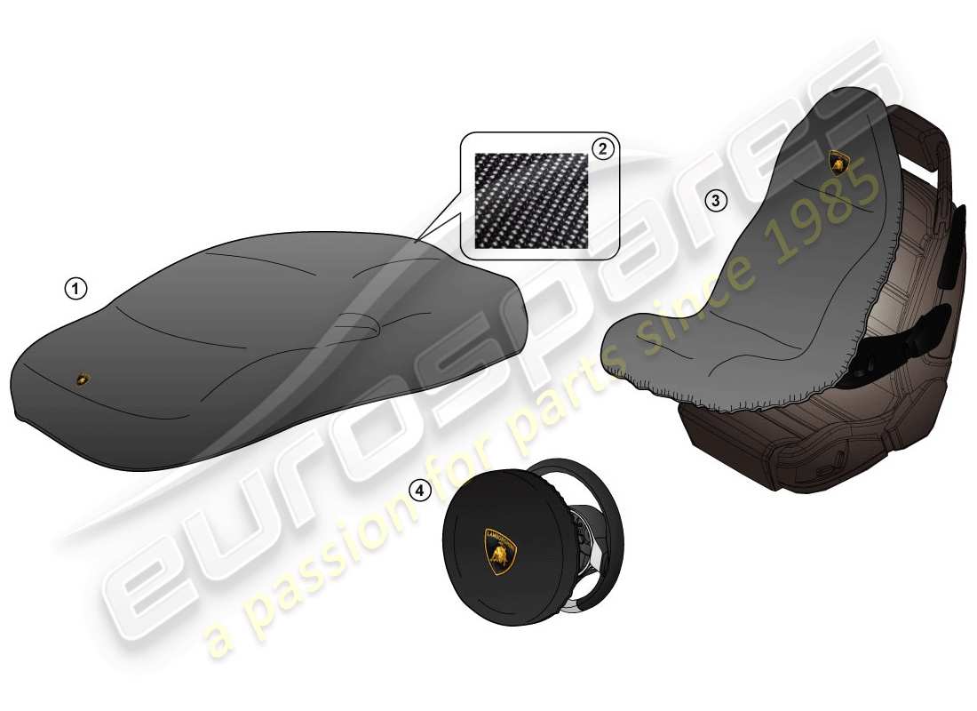 lamborghini huracan lp610-4 spider (accessories) protector-ersatzteildiagramm