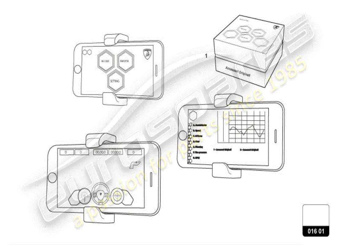 lamborghini huracan lp610-4 spider (accessories) elektrische teile für videoaufzeichnungs- und telemetriesystem „track & play“ teilediagramm