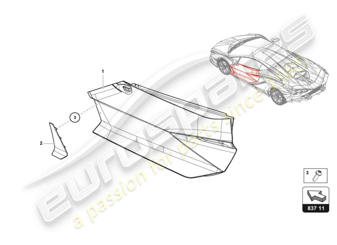 lamborghini sian (2020) door-teilediagramm