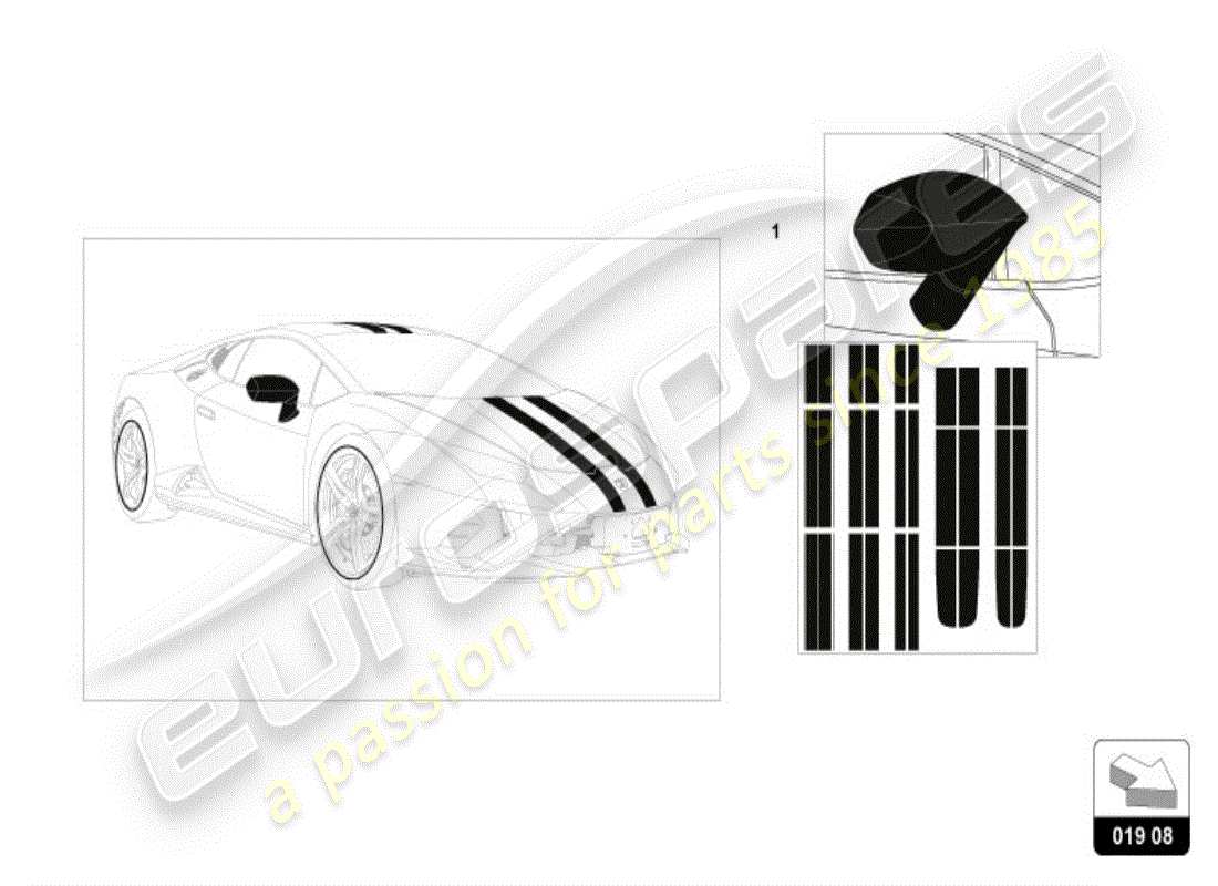 lamborghini huracan lp610-4 coupe (accessories) dekoratives set ersatzteildiagramm