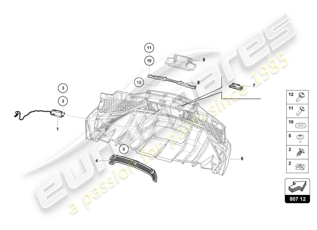 lamborghini 2015 (lp750-4 sv coupe) stoßstange, komplett ersatzteildiagramm