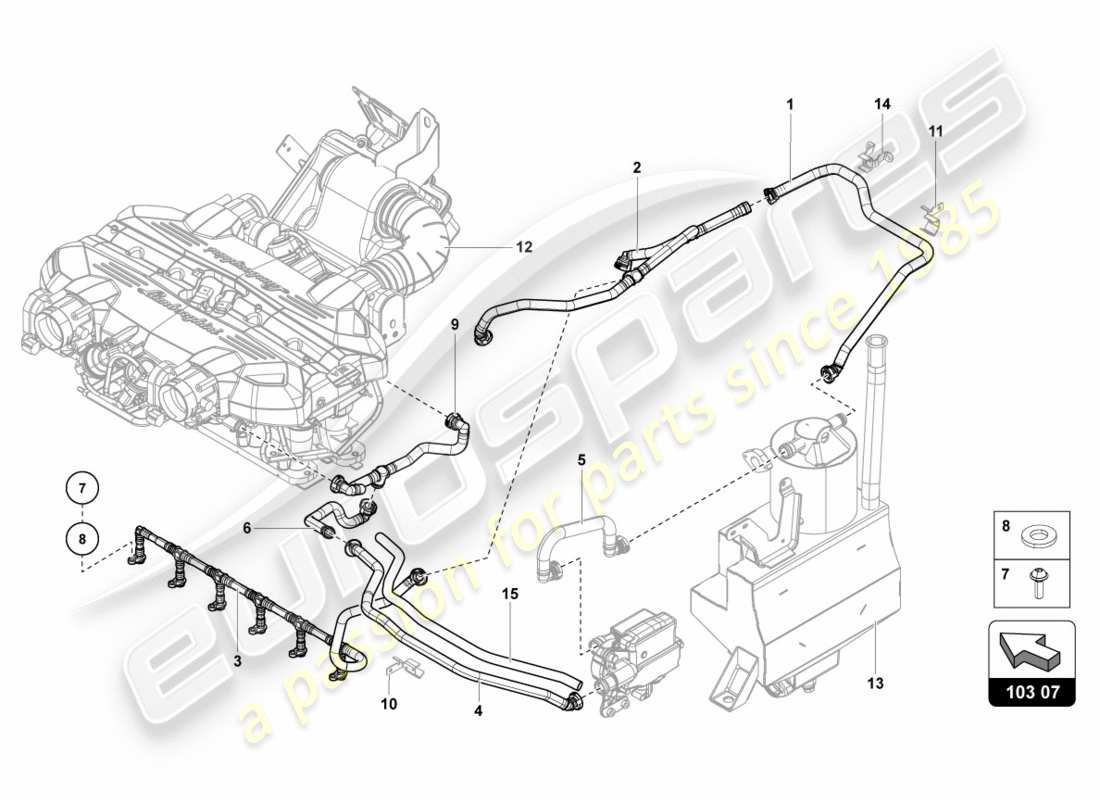 lamborghini 2012 (lp700-4 coupe)) belüftung für zylinderkopfdeckel ab vin cla00325 ersatzteildiagramm