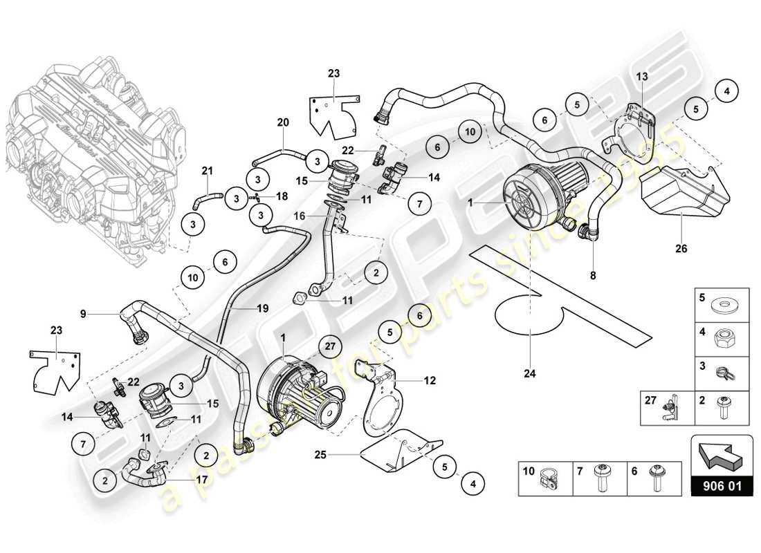 lamborghini 2014 (lp720-4 coupe 50) sekundärluftpumpe teilediagramm