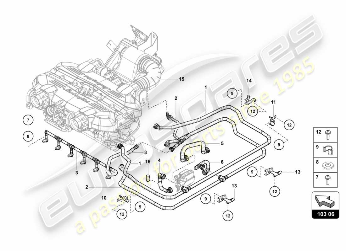 lamborghini 2012 (lp700-4 coupe)) belüftung für zylinderkopfdeckel bis vin cla00324 ersatzteildiagramm