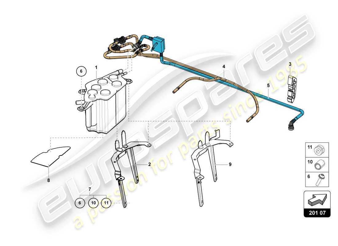lamborghini 2012 (lp700-4 coupe)) aktivkohlefiltersystem teilediagramm