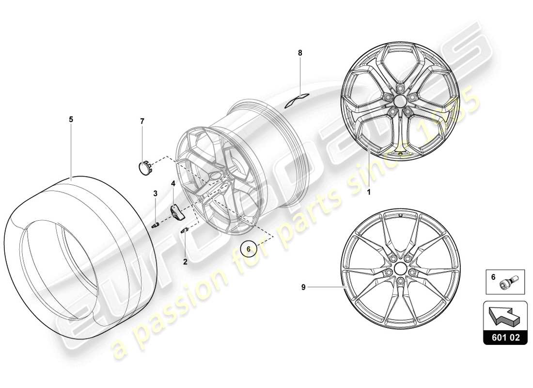 lamborghini 2014 (lp720-4 coupe 50) räder/reifen ersatzteildiagramm