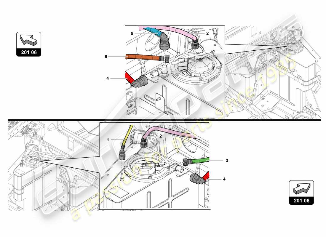 lamborghini centenario roadster (2017) teilediagramm des kraftstoffversorgungssystems