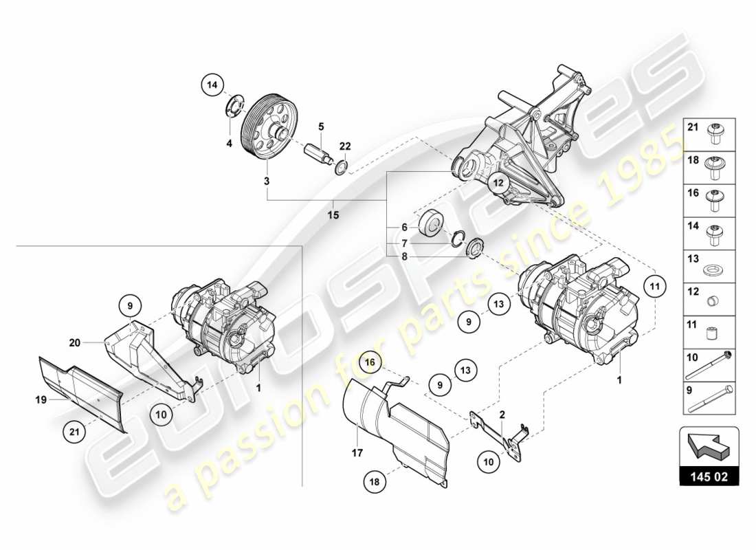 lamborghini lp700-4 coupe (2012) a/c-kompressor teilediagramm