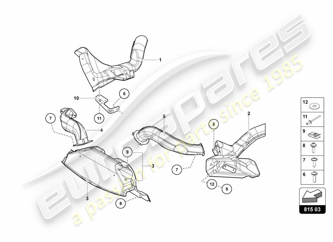 lamborghini lp700-4 coupe (2012) luftkanal-pappe ersatzteildiagramm