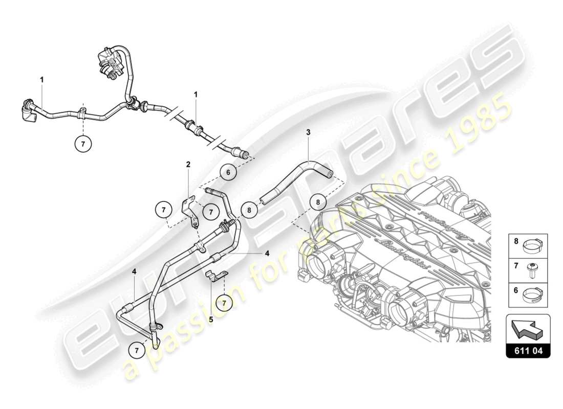 lamborghini 2015 (lp750-4 sv coupe) vakuumschläuche ersatzteildiagramm