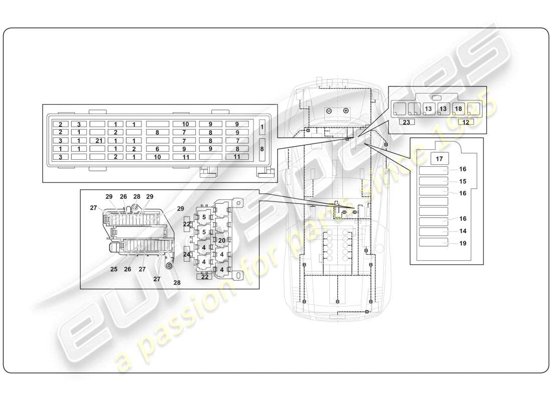 lamborghini super trofeo (2009-2014) teilediagramm des elektrischen systems