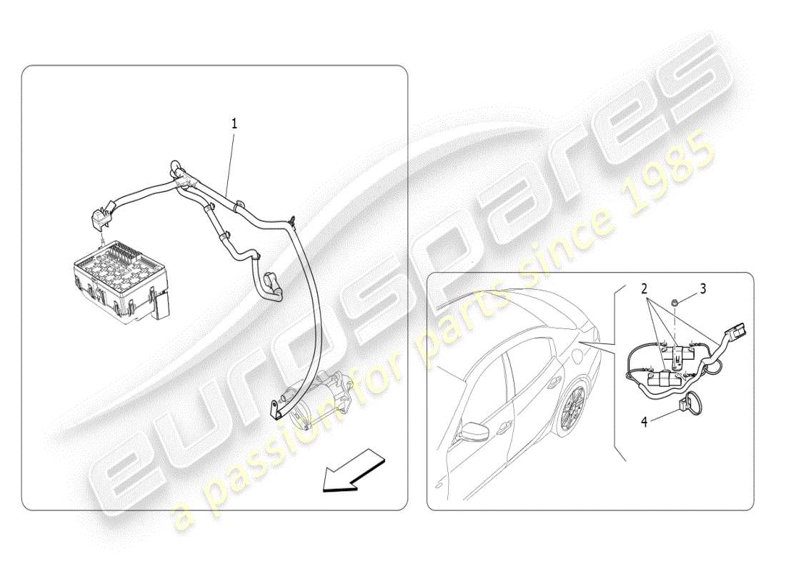 maserati ghibli (2021) hauptverkabelung teilediagramm