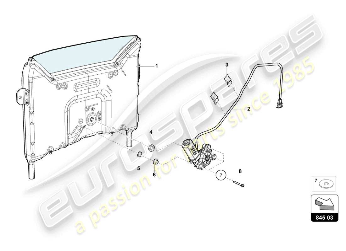 lamborghini 2015 (lp720-4 roadster 50) heckscheibe teilediagramm