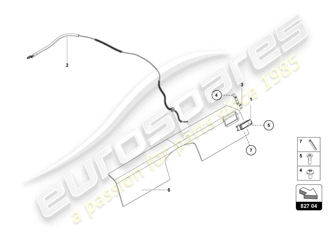 lamborghini lp750-4 sv coupe (2015) entriegelungshebel - ersatzteildiagramm