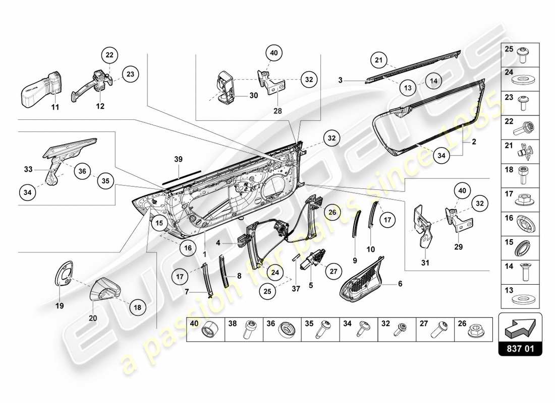 lamborghini 2016 (lp610-4 spyder) doors-ersatzteildiagramm