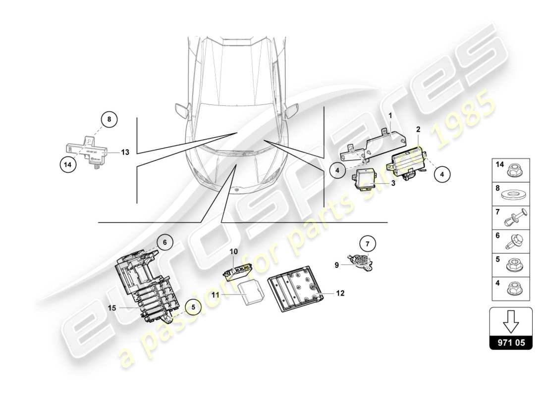 lamborghini performante spyder (2019) steuereinheit teilediagramm