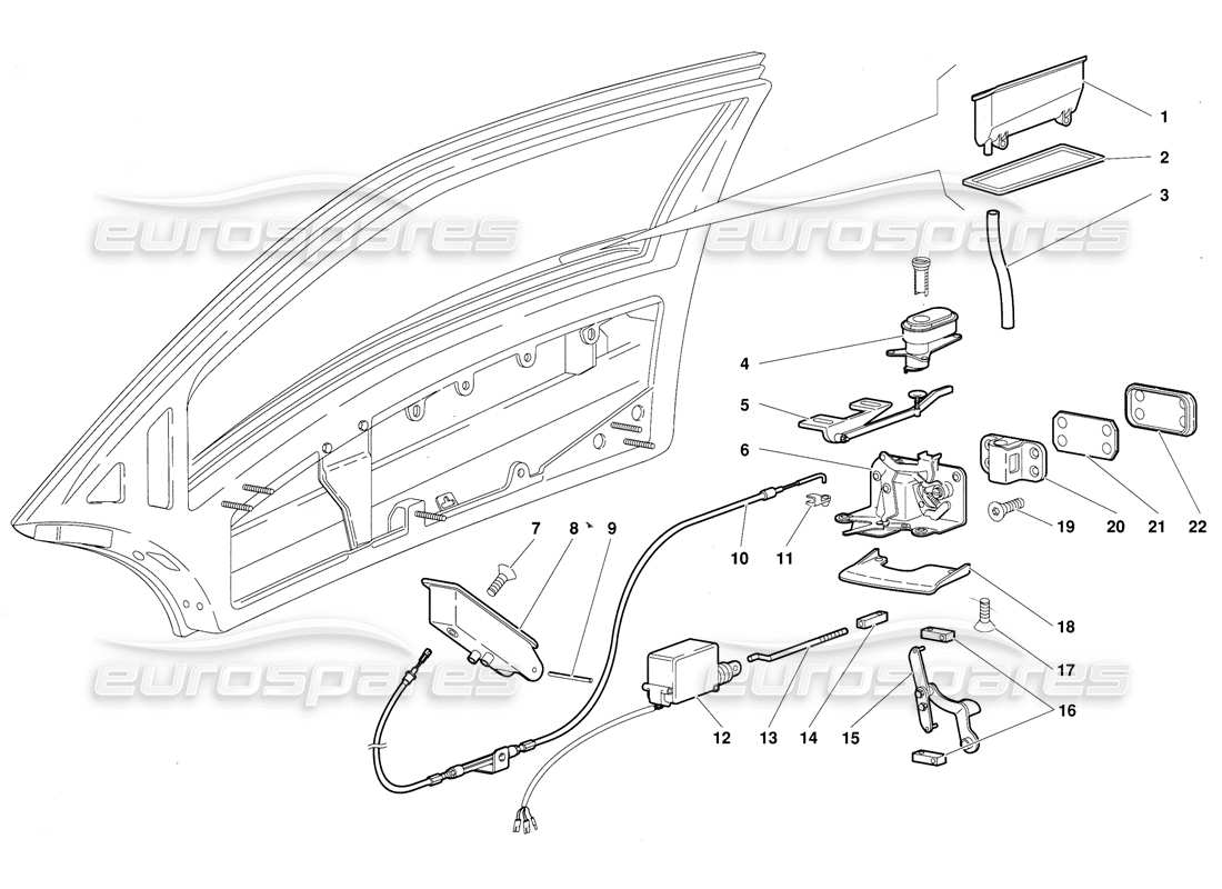 lamborghini diablo (1991) doors-ersatzteildiagramm