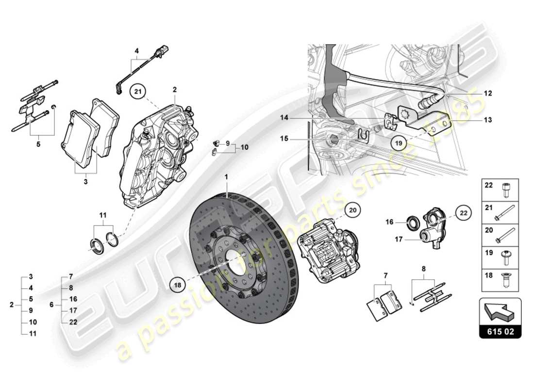 lamborghini lp740-4 s coupe (2019) bremsscheibe hinten ersatzteildiagramm