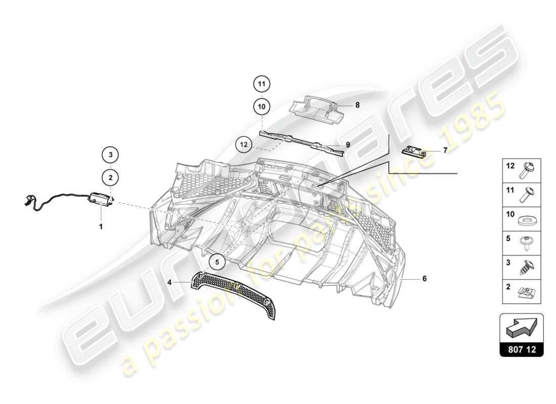 lamborghini lp750-4 sv coupe (2017) stoßstange, komplett ersatzteildiagramm