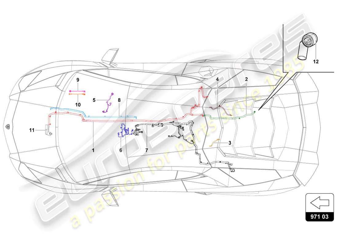 lamborghini 2014 (lp720-4 coupe 50) teilediagramm des elektrischen systems