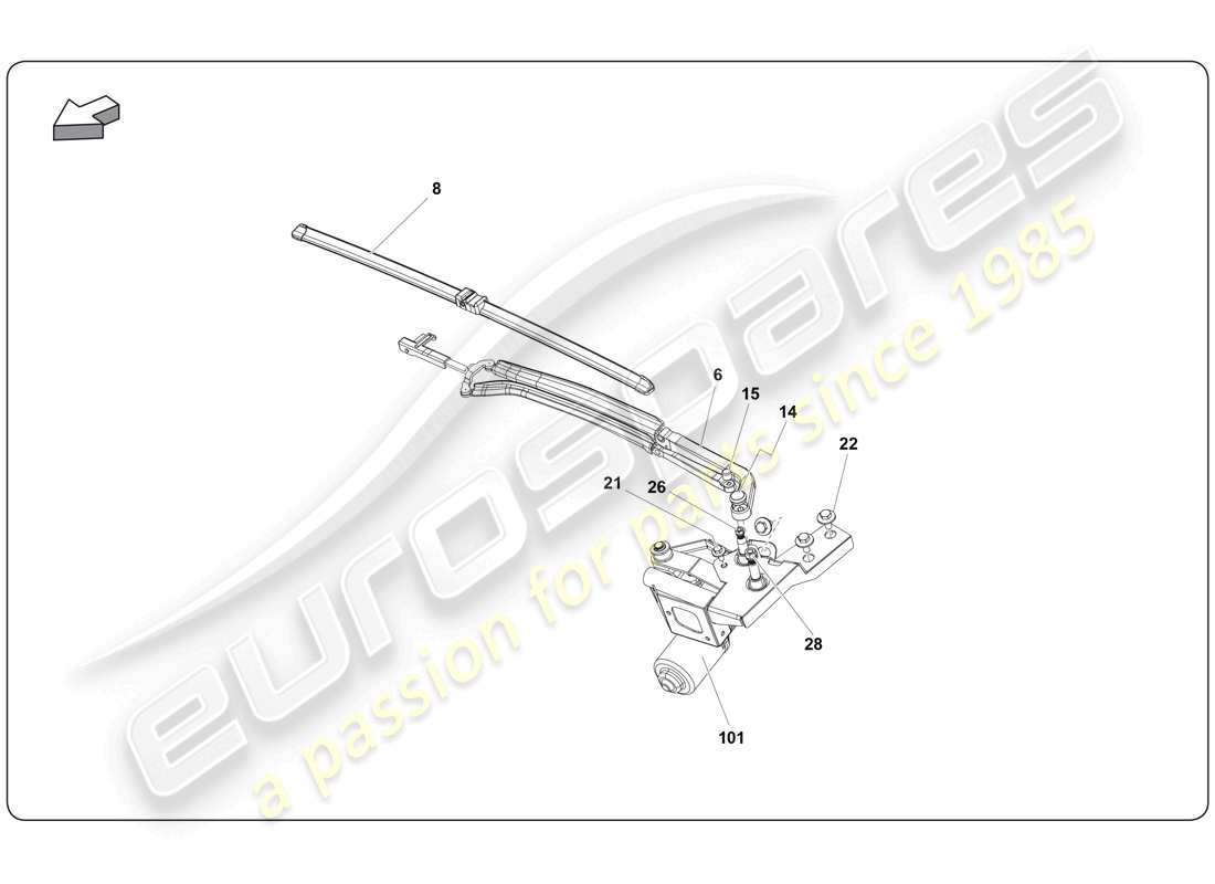 lamborghini super trofeo (2009-2014) wischerteildiagramm