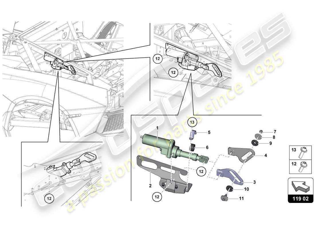lamborghini 2014 (lp720-4 coupe 50) motor für windabweiser ersatzteildiagramm