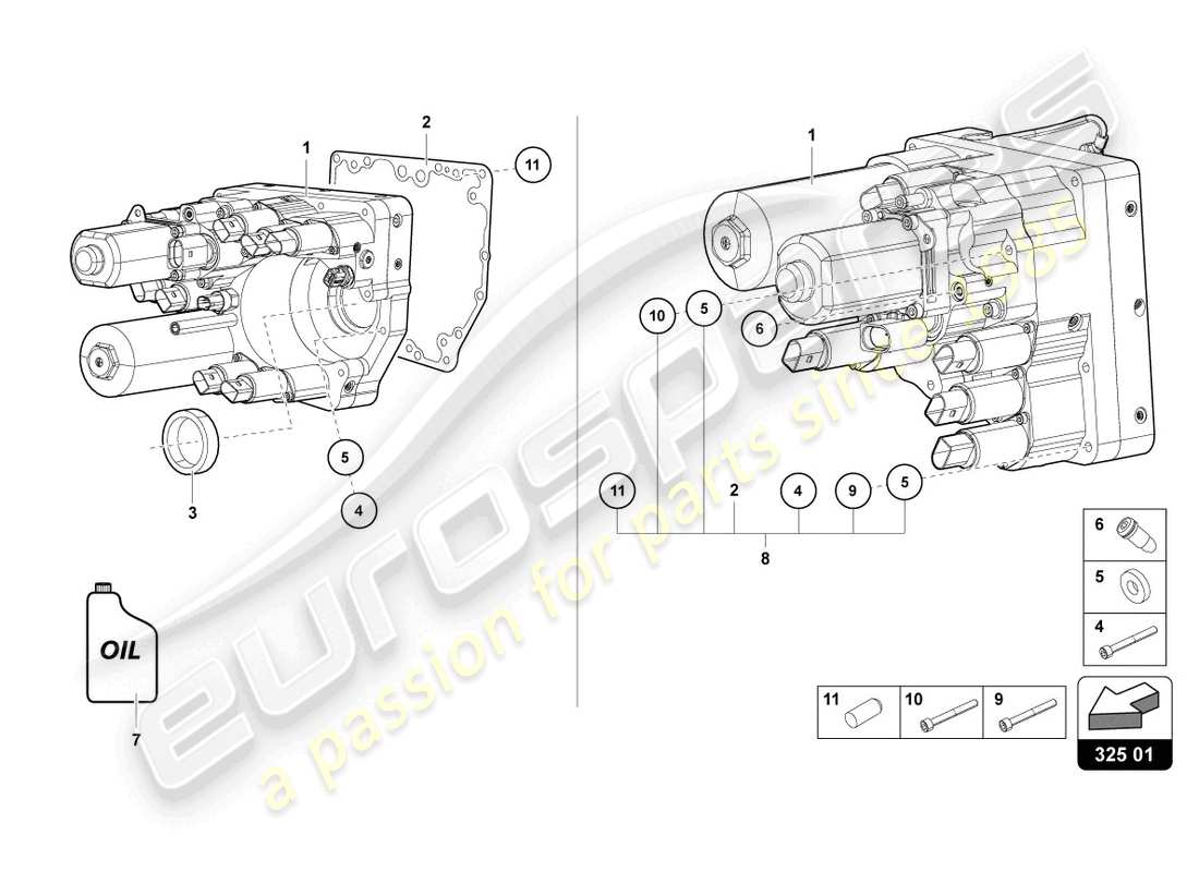 lamborghini lp740-4 s coupe (2021) hydraulik-steuergerät ersatzteildiagramm