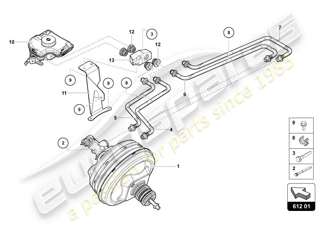 lamborghini 2014 (lp720-4 coupe 50) bremsservo-ersatzteildiagramm
