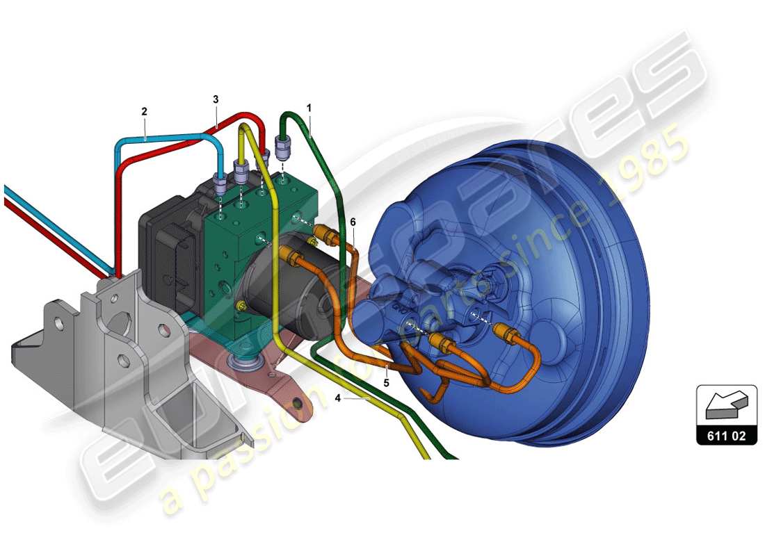 lamborghini 2014 (lp720-4 coupe 50) bremsservo, leitungen und vakuumsystem teilediagramm