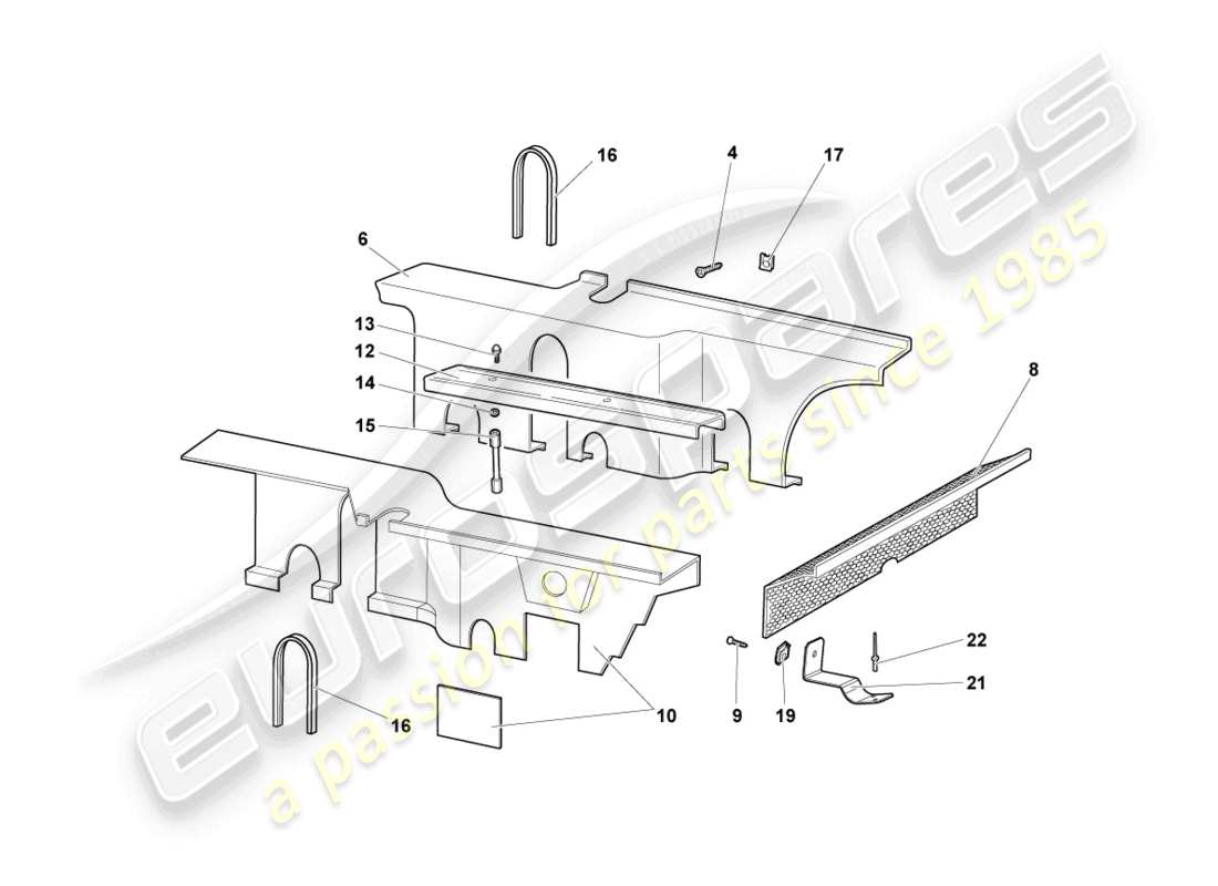 lamborghini murcielago roadster (2006) schallabsorbatoren ersatzteildiagramm