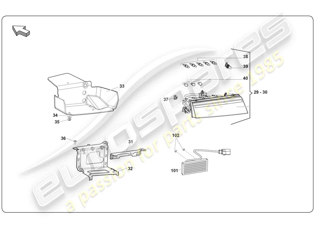 lamborghini super trofeo (2009-2014) light-teilediagramm