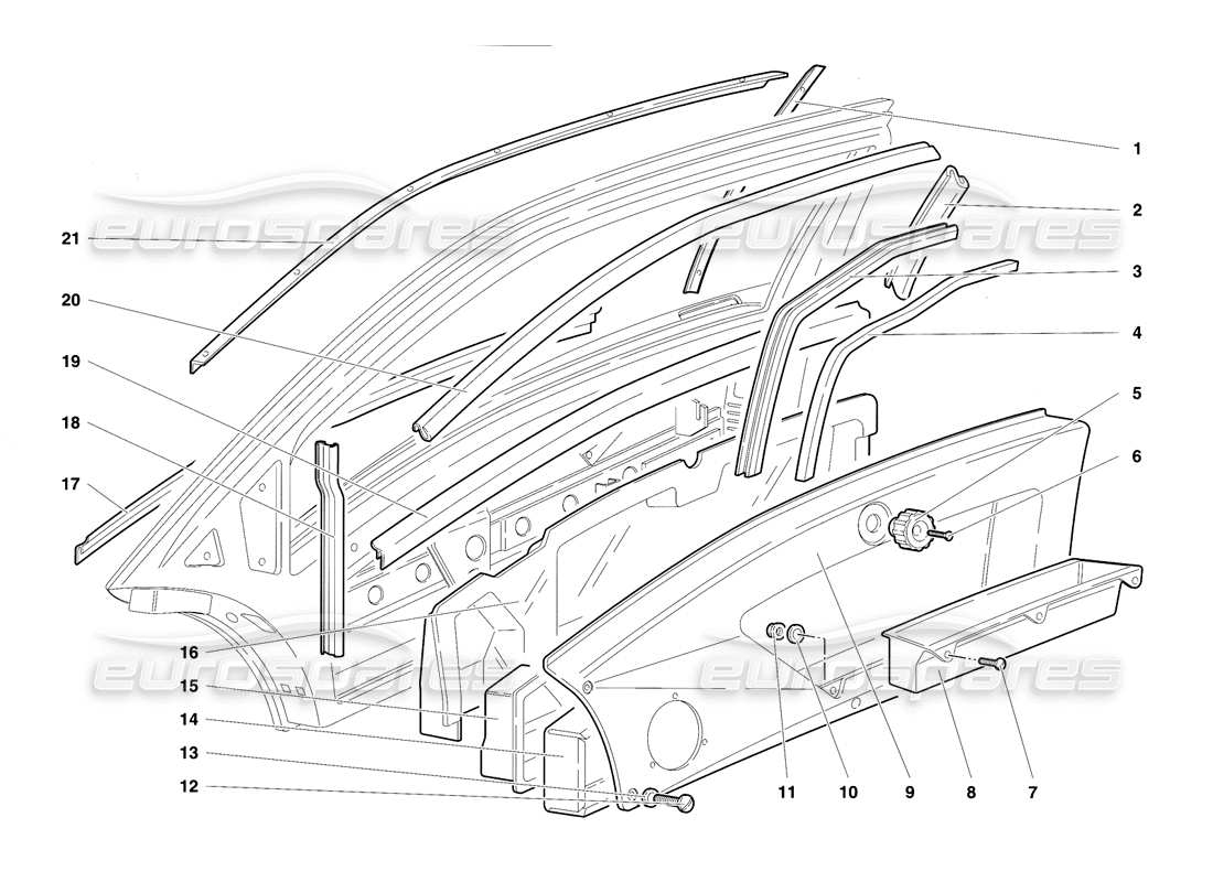 eine teilezeichnung aus dem lamborghini diablo se30 (1995) teilekatalog