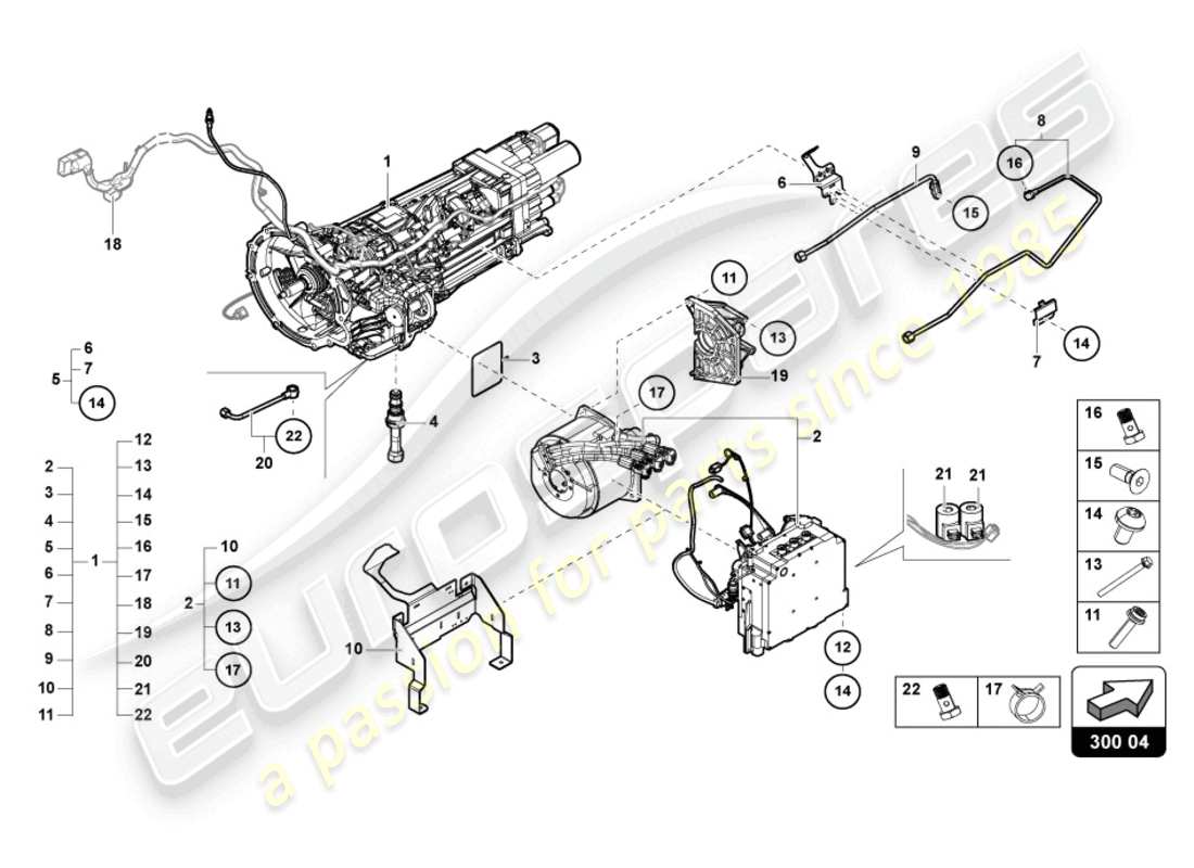 lamborghini sian (2020) getriebeteildiagramm